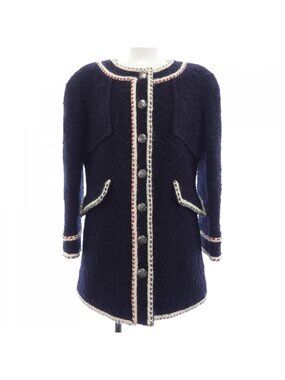 Chanel Collarless Jacket Navy